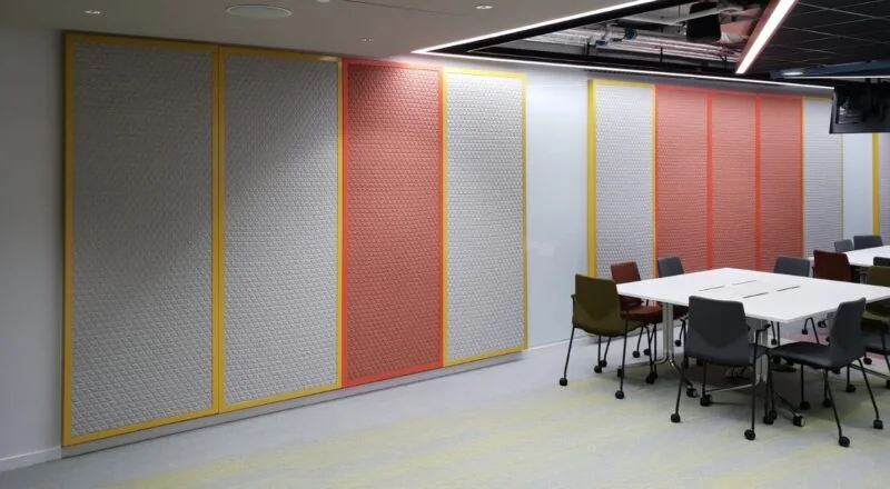 Acoustic Wall Panel: Vibe Sonar acoustic wall panels installed in an office