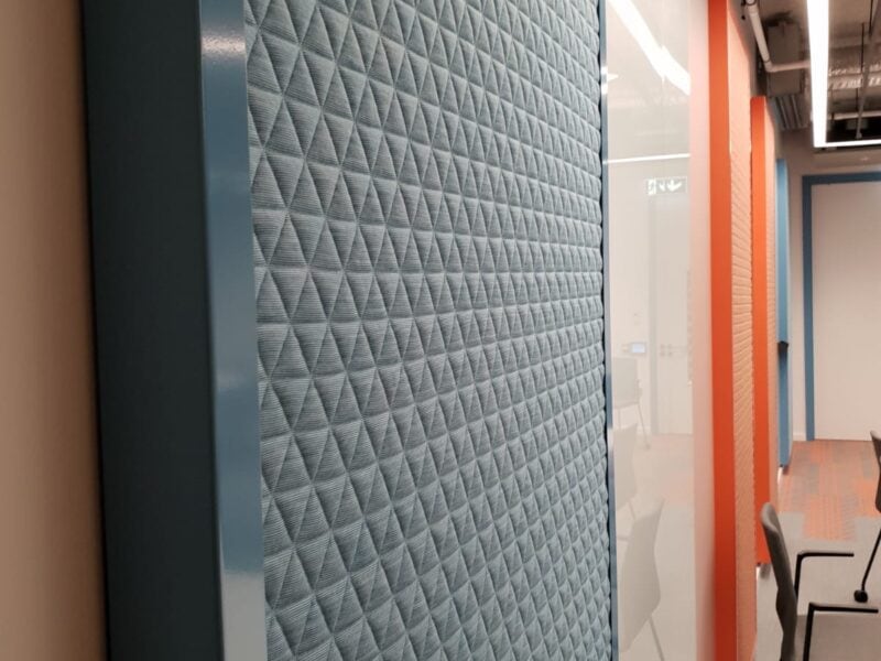 Acoustic Wall Panel: Vibe Sonar acoustic wall panels installed in an office