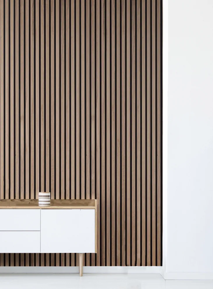 Vertical Slatted Wood Acoustic Wall Panel