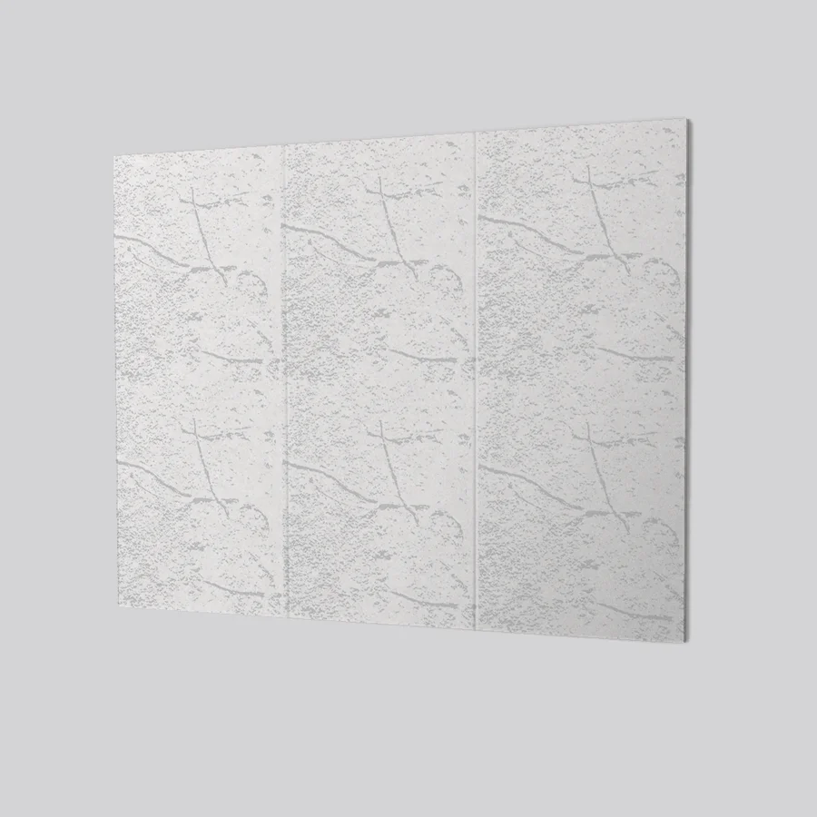 Acoustic compressed polyester wall panel with impression design