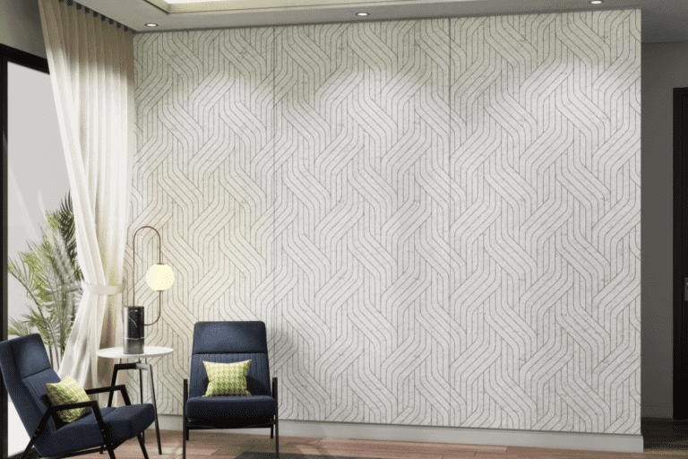 Circuit design on the wall in the colour grey